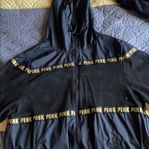 pink zip up windbreaker